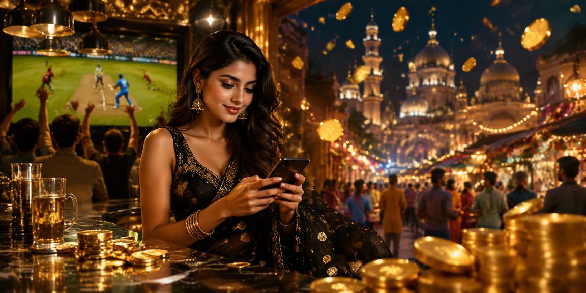 Fan betting on IPL cricket with a mobile slots game open in India