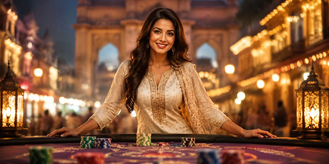 Indian woman celebrating casino registration bonus