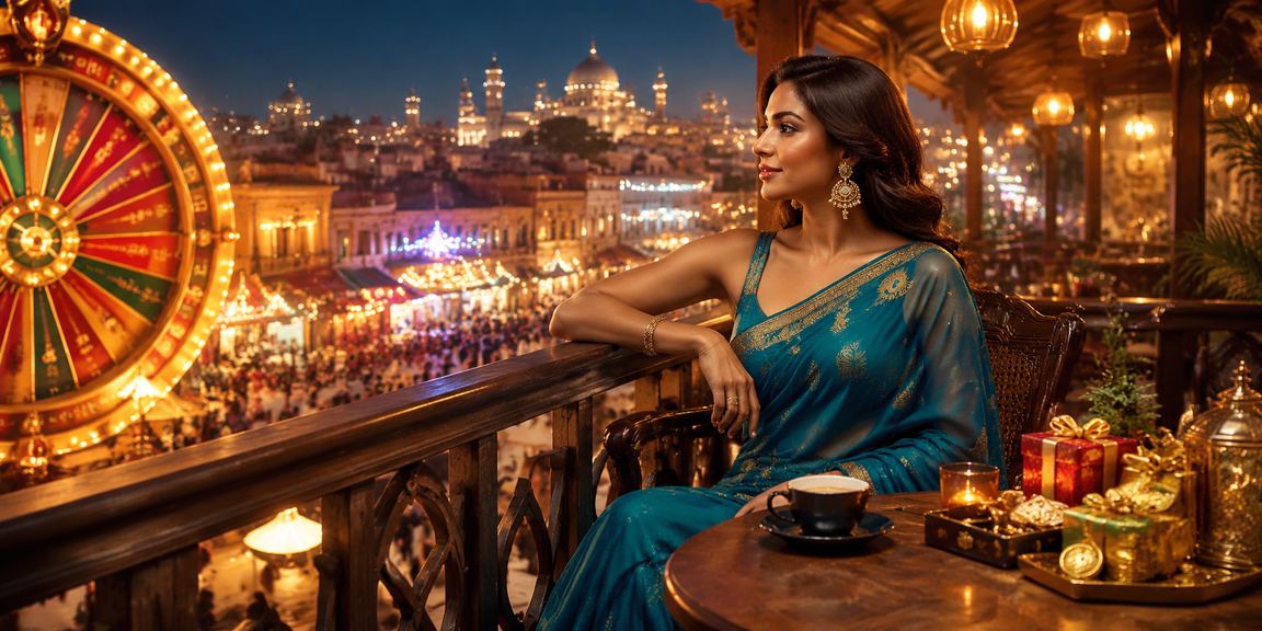 Responsible gaming concept with Indian woman playing roulette