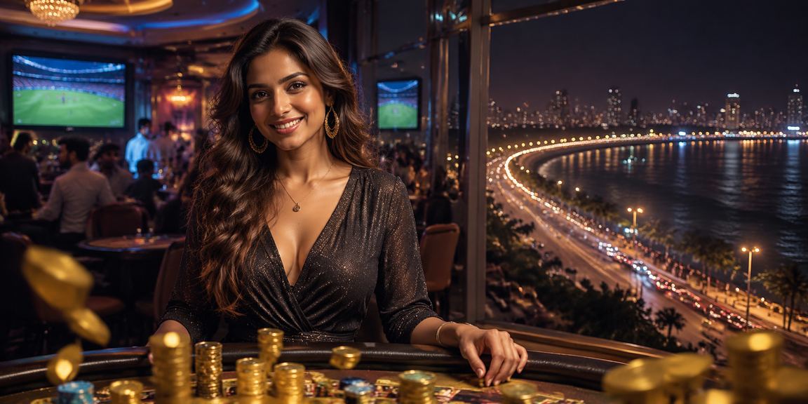 IPL cricket betting crowd at Mumbai Marine Drive with casino fun